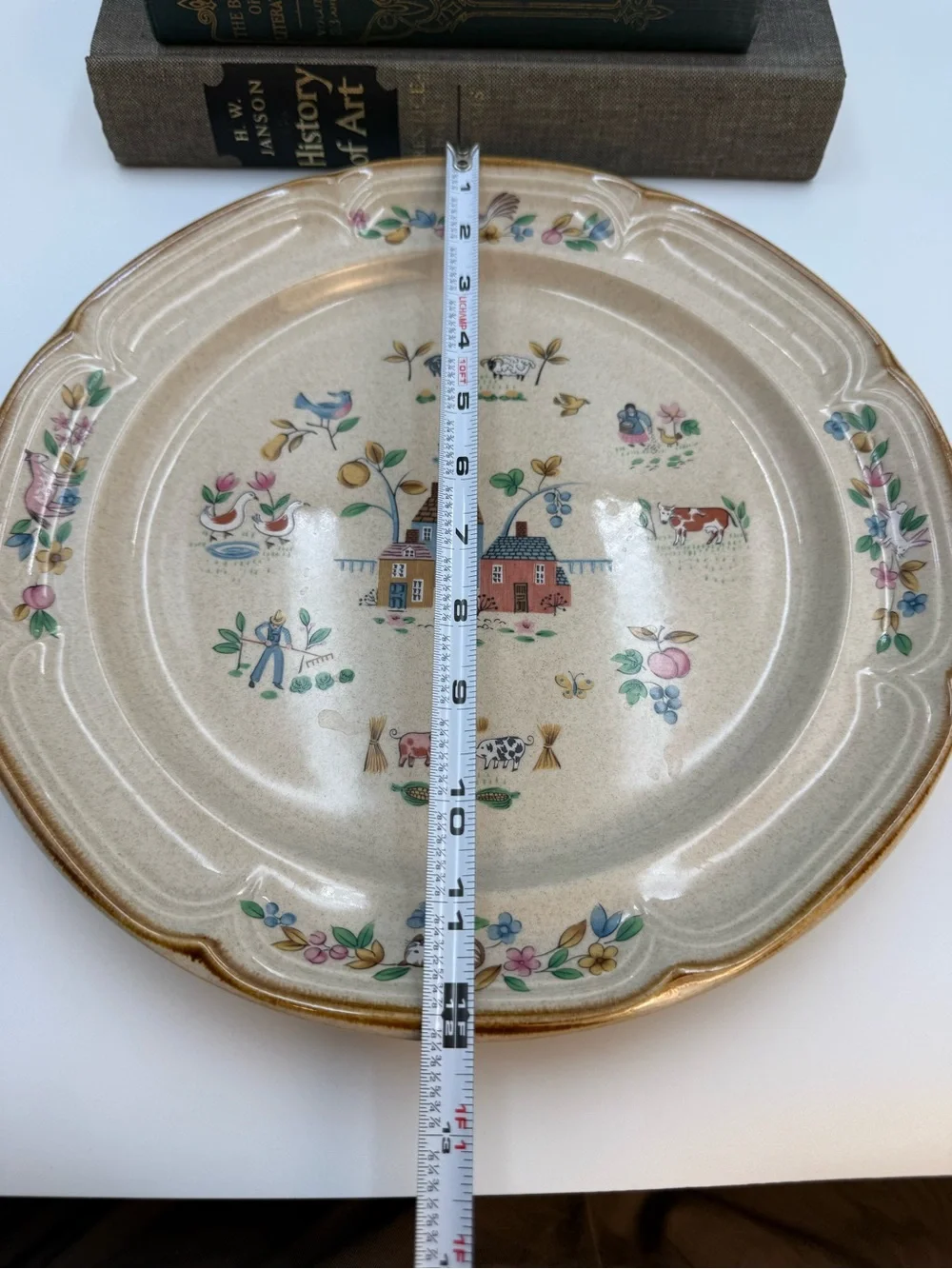 International Heartland Stoneware Round 12” Serving Platter Japan Cottage Core